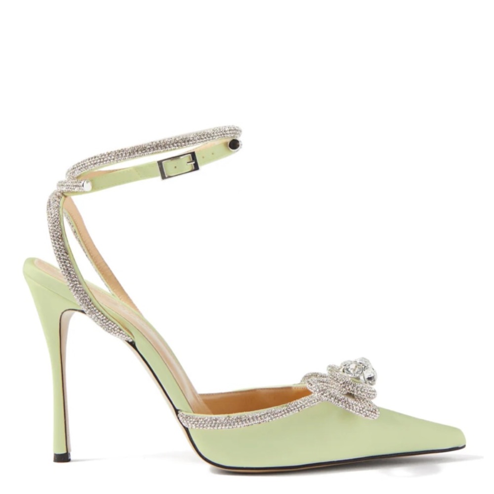 MACH & MACH
Double Bow crystal and silk-satin pumps size 38.5 EU/IT